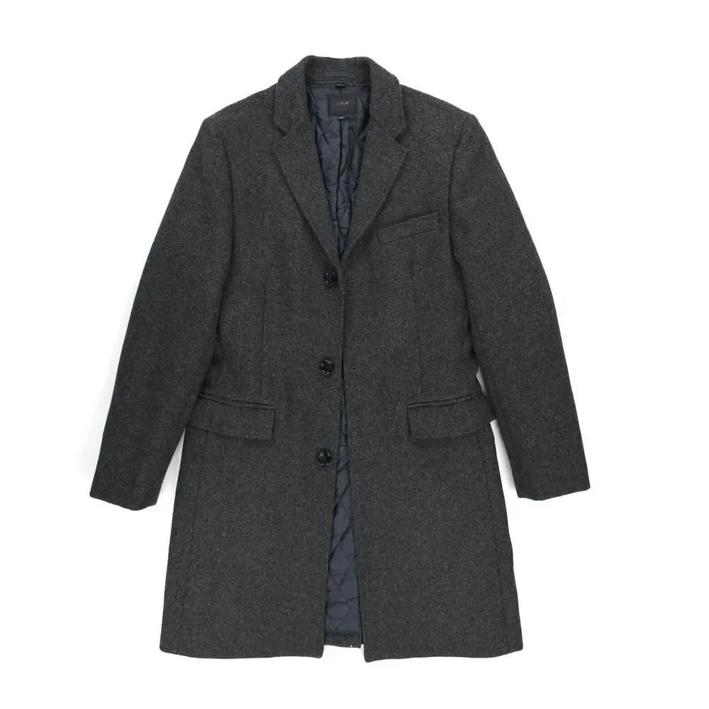 NEW J Crew Thompson Topcoat Wool Old Money Quiet Luxury Preppy Minimal Military